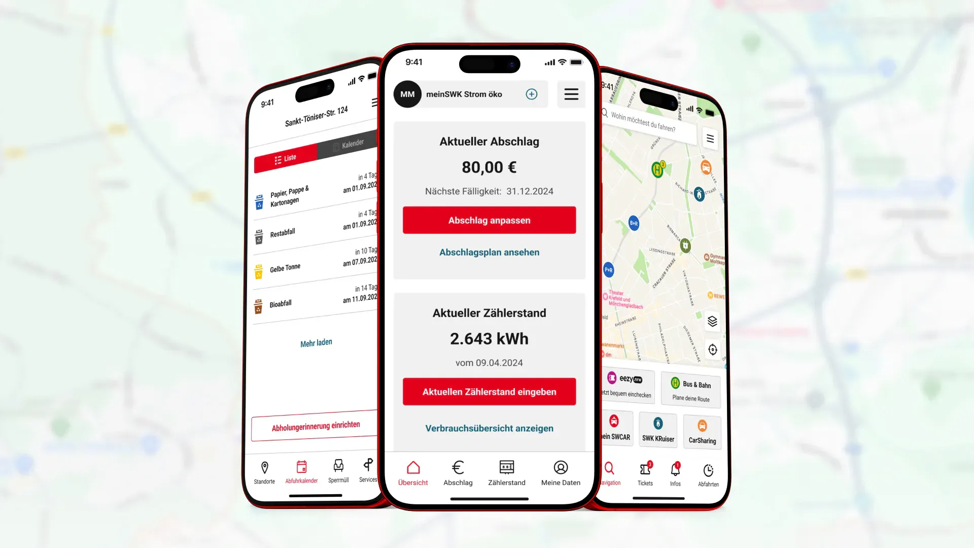 Energie, Mobilität & Entsorgung in einer App