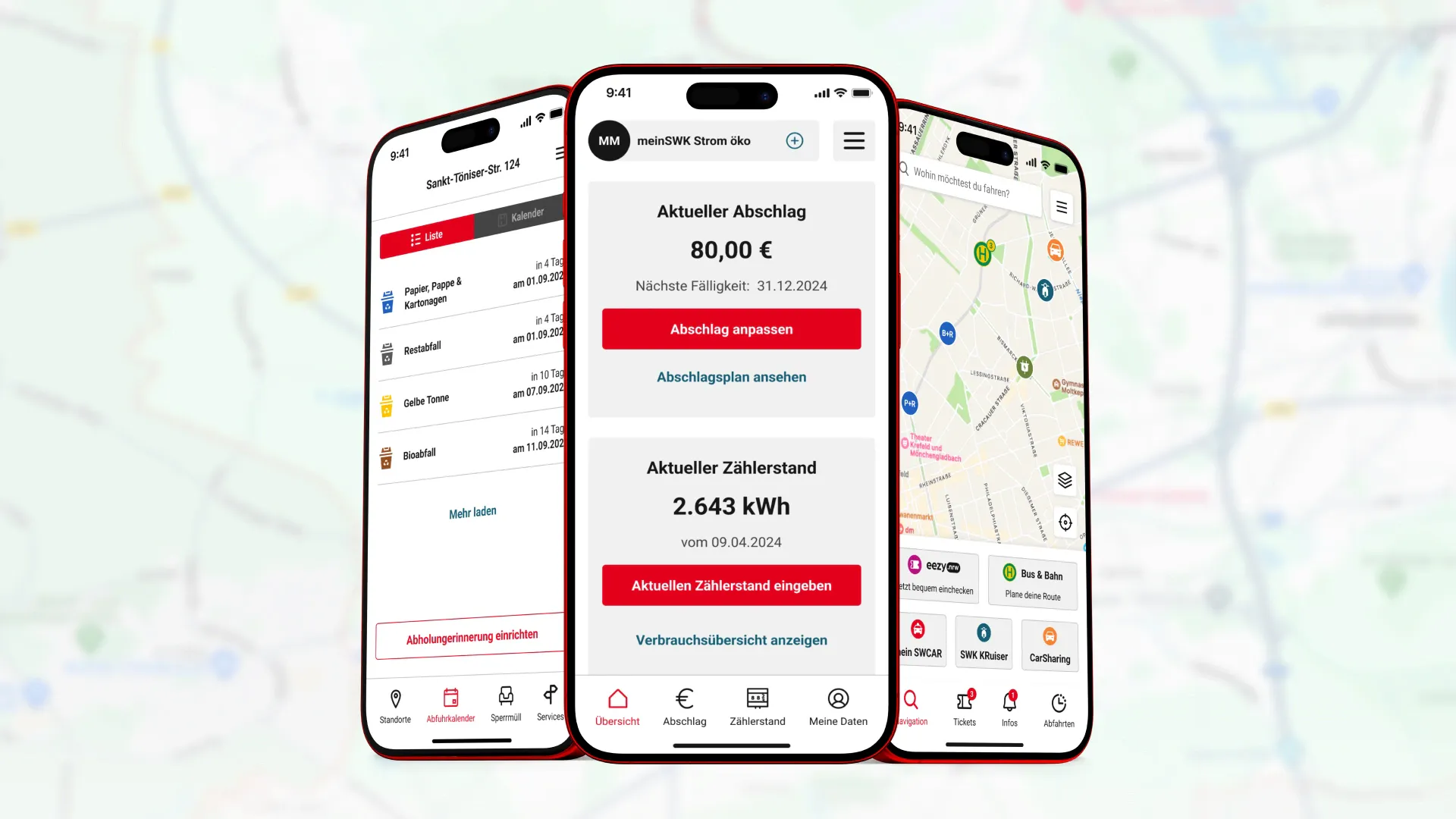 Alles auf einen Blick Screen aus der SWK App