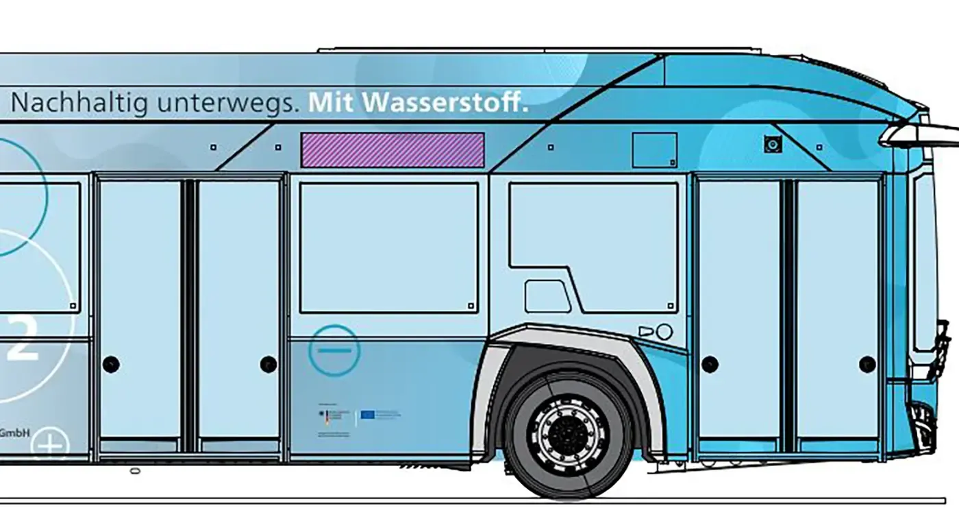 Skizze eines Wasserstoffbusses