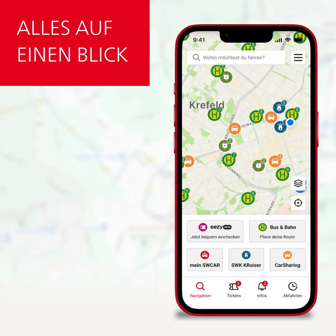 Alles auf einen Blick Screen aus der SWK App