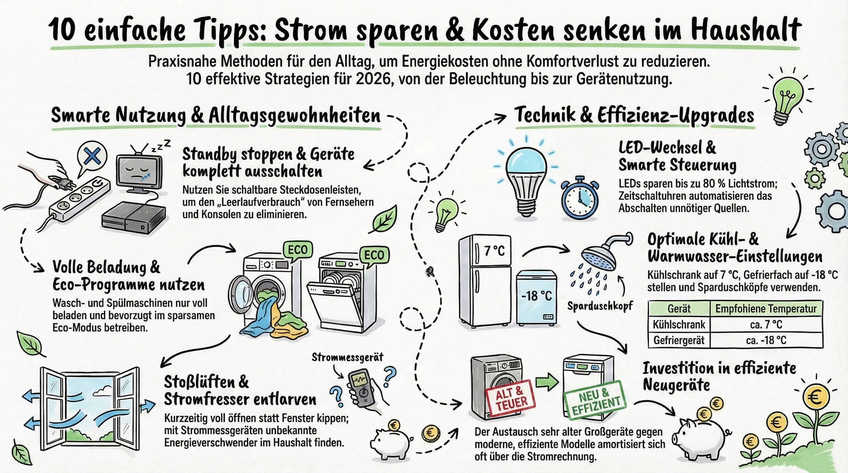 SWK ENERGIE Stromspartipps 2026 Infografik