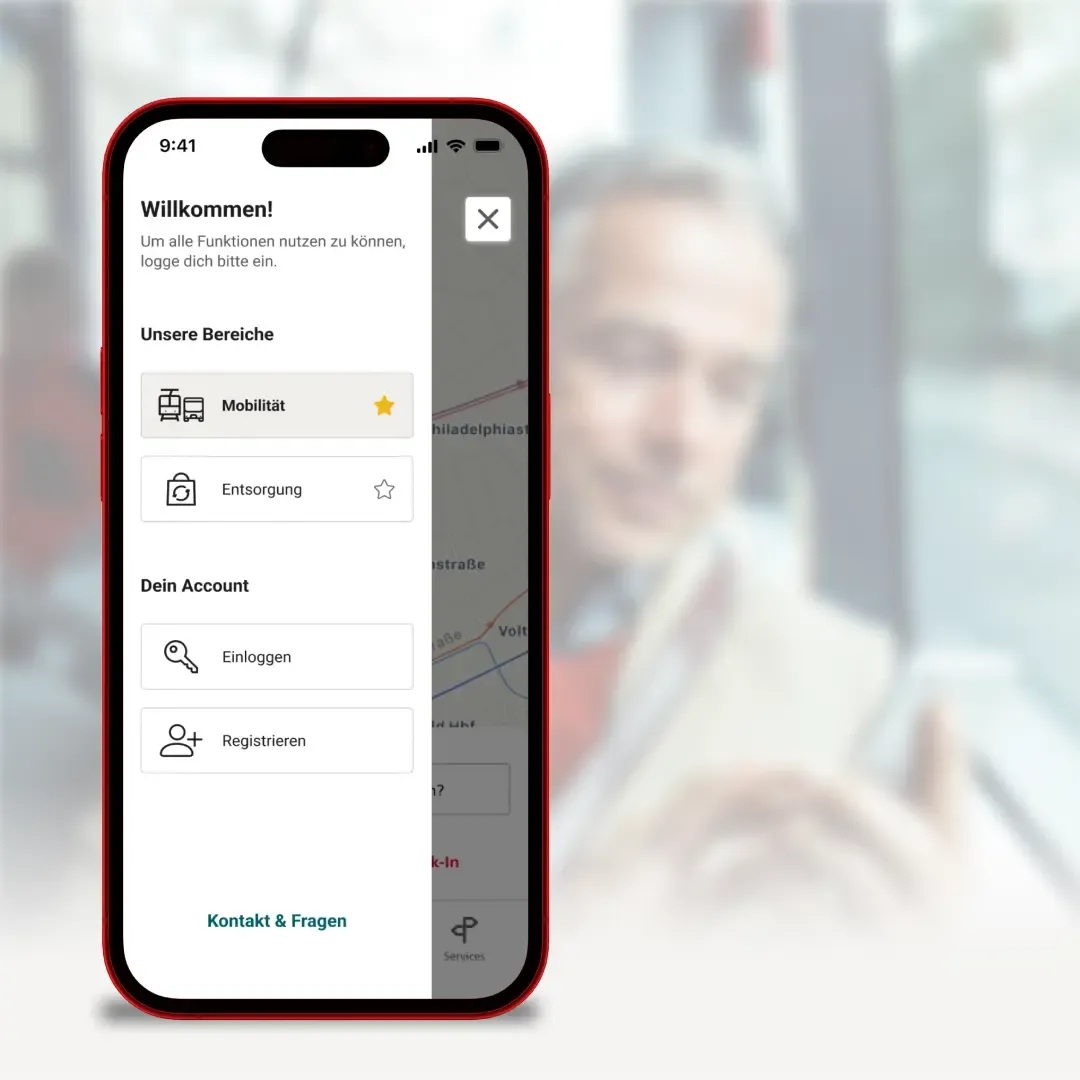 Mobilität als Favorit in der SWK App