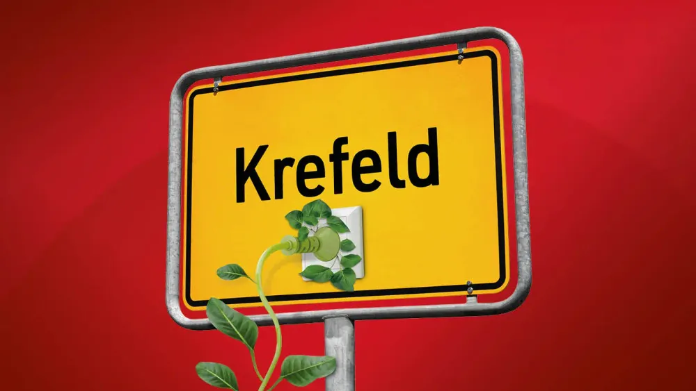 Ortseingangschild Krefeld