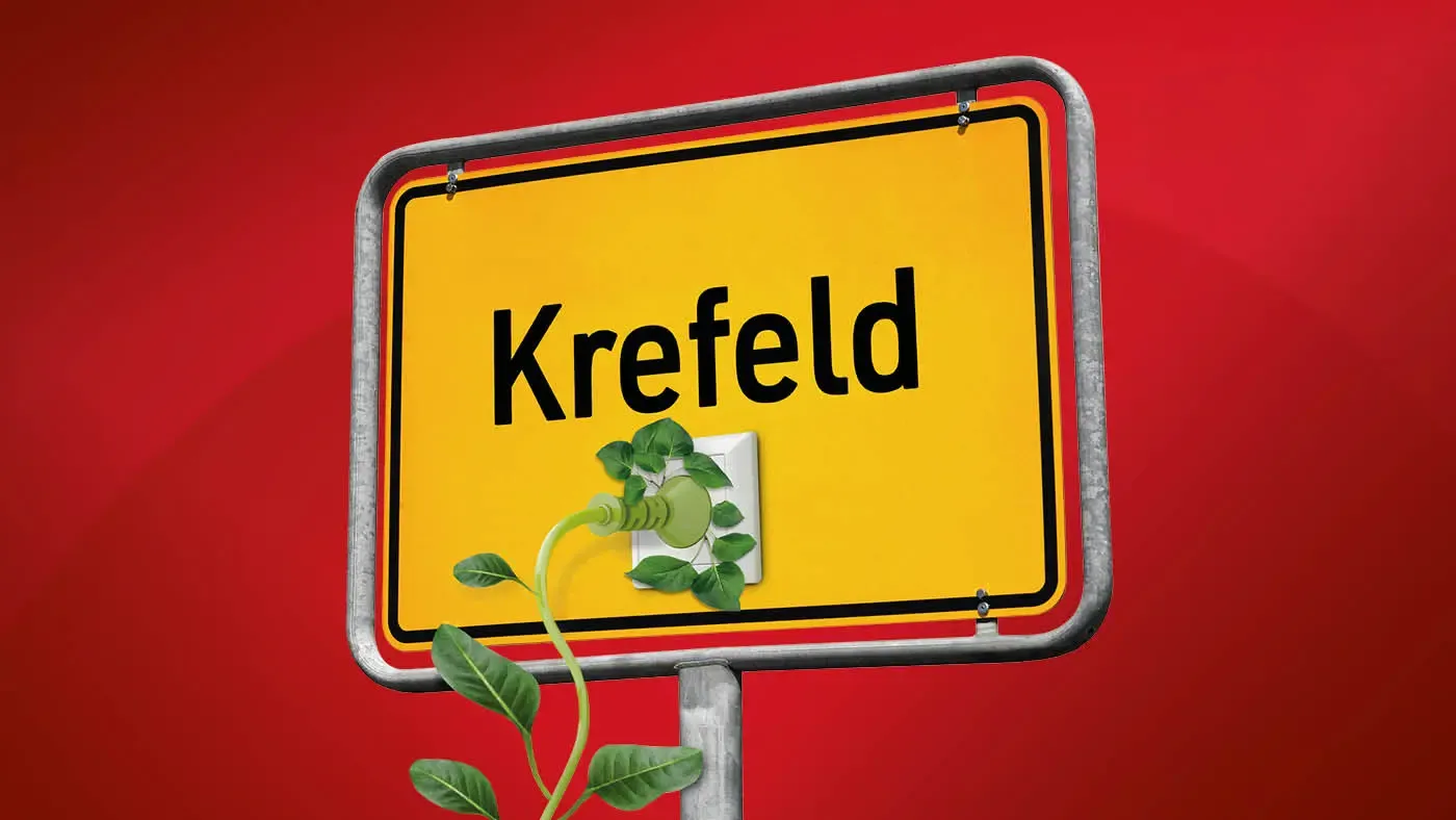 Ortseingangschild Krefeld