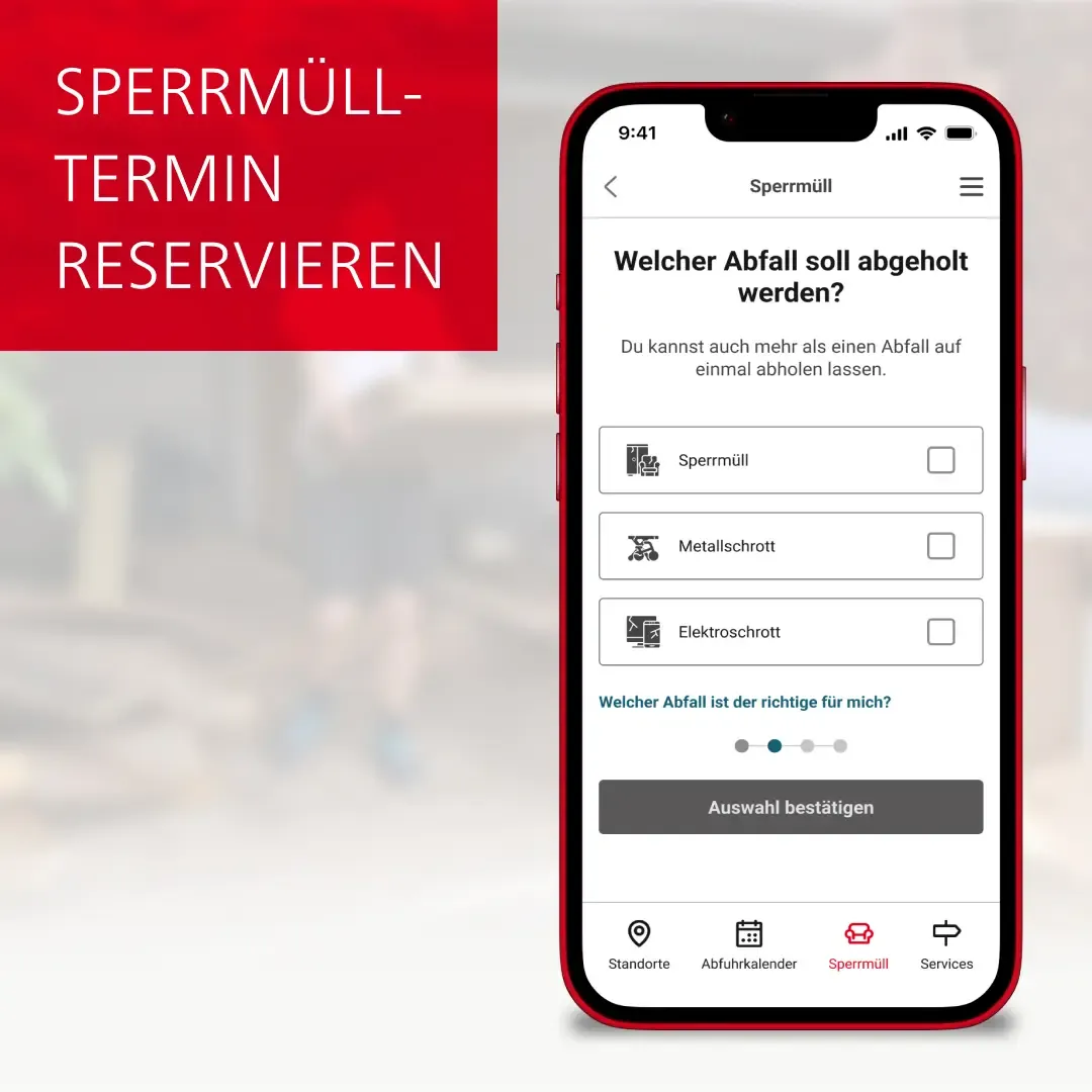 Sperrmülltermin reservieren Screen in der SWK App