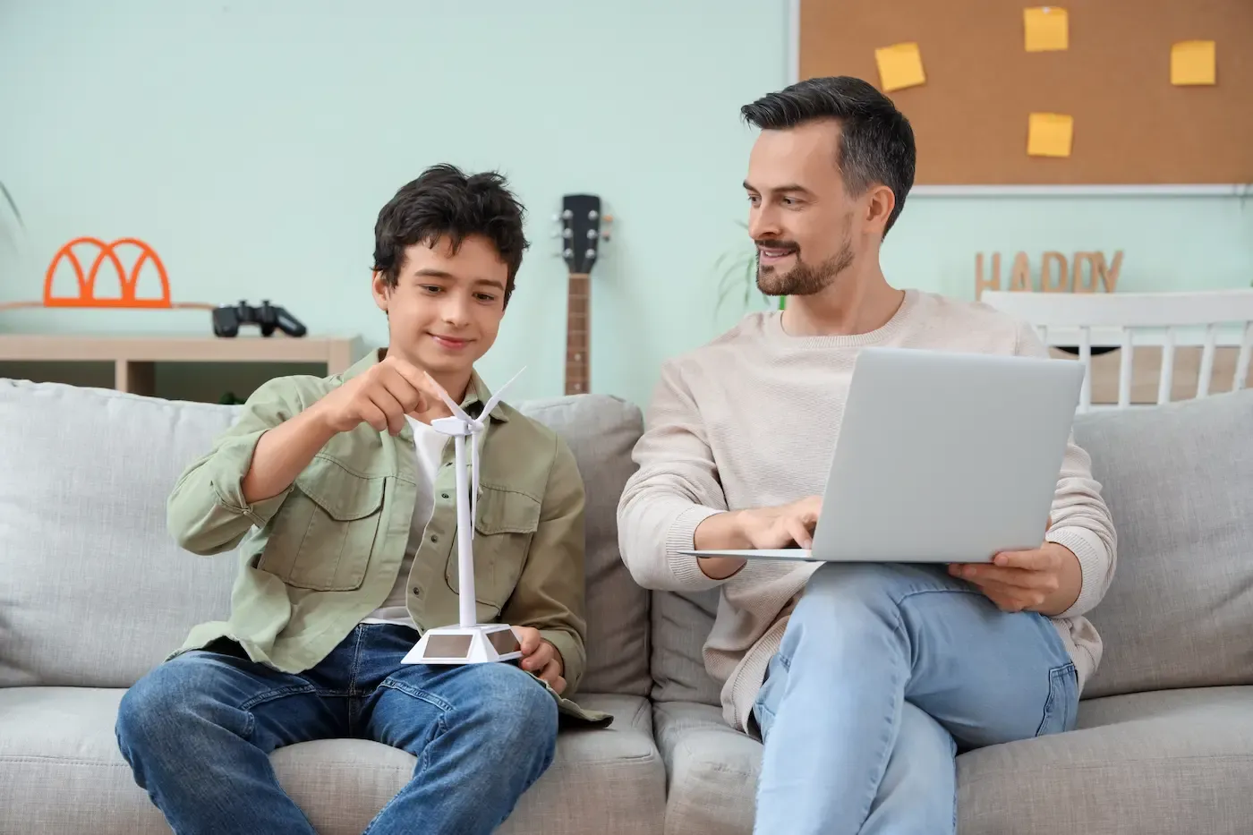 Vater und Sohn Tablet