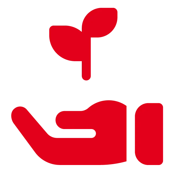 Icon Hand hält eine Pflanze