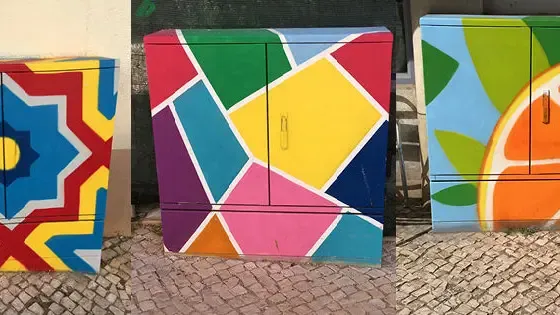 NGN Bunt gestalteter Stromkasten auf der Straße