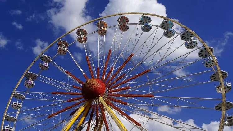 Riesenrad von unten fotografiert