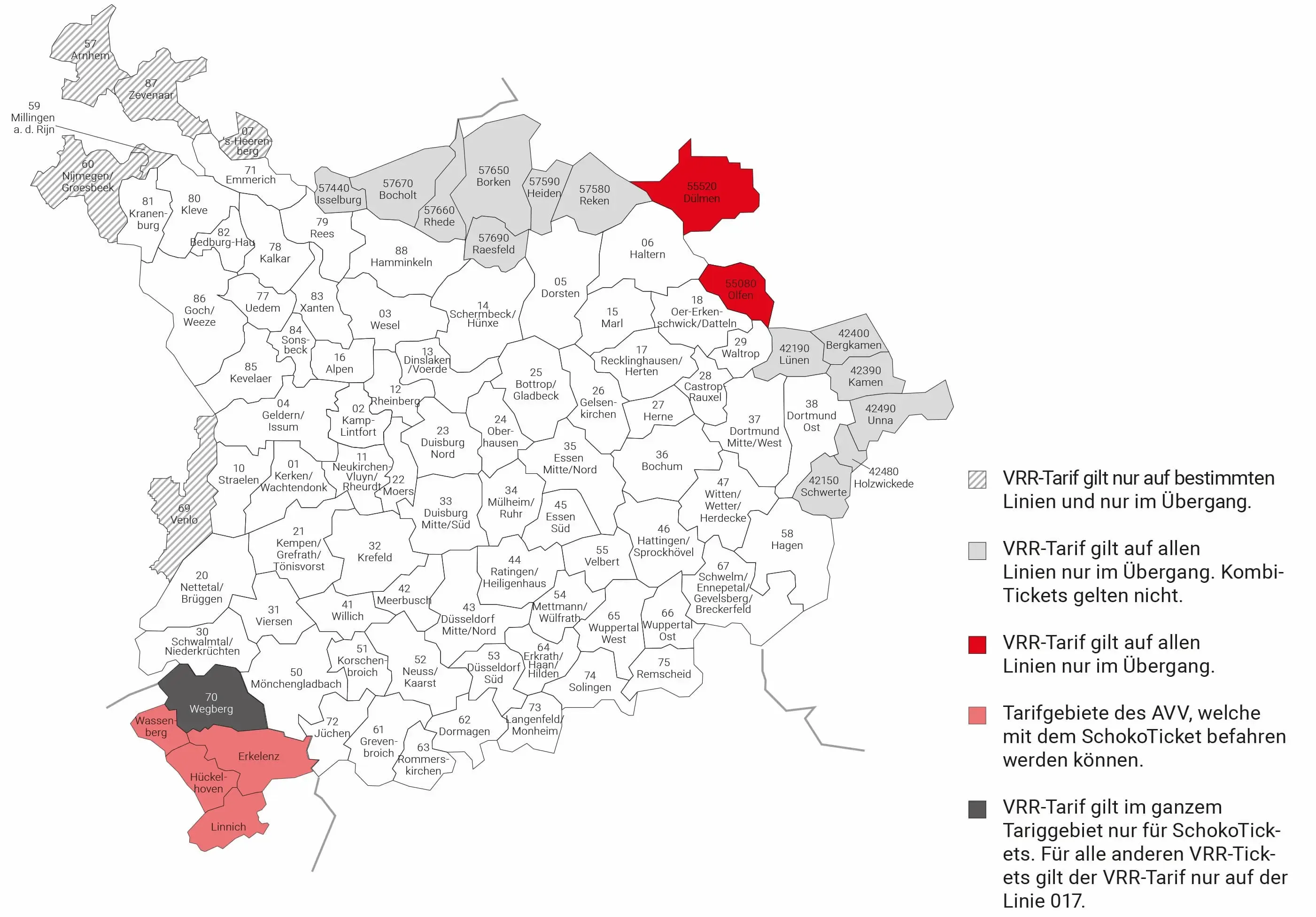 SchokoTicket Gültigkeitsraum