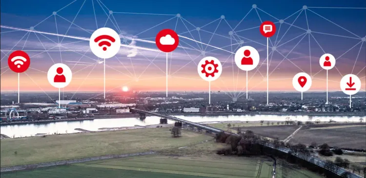 Fiktives Bild von Krefeld als Smart City