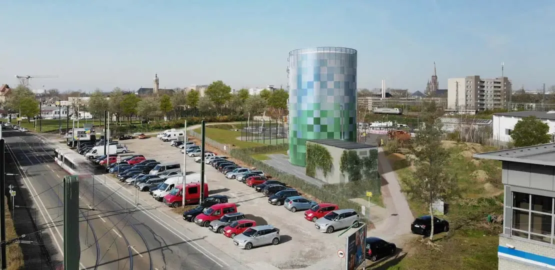 Luftbild Wärmespeicher in Krefeld