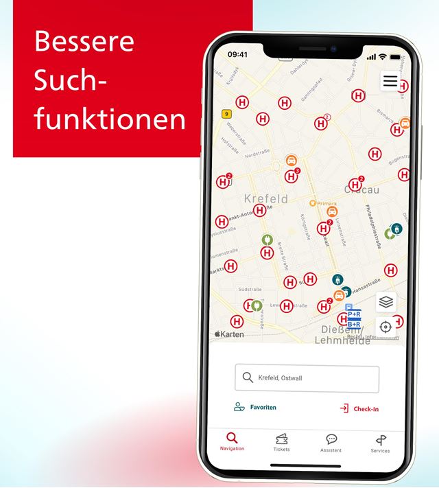 App SWK Krefeld Suchfunktion